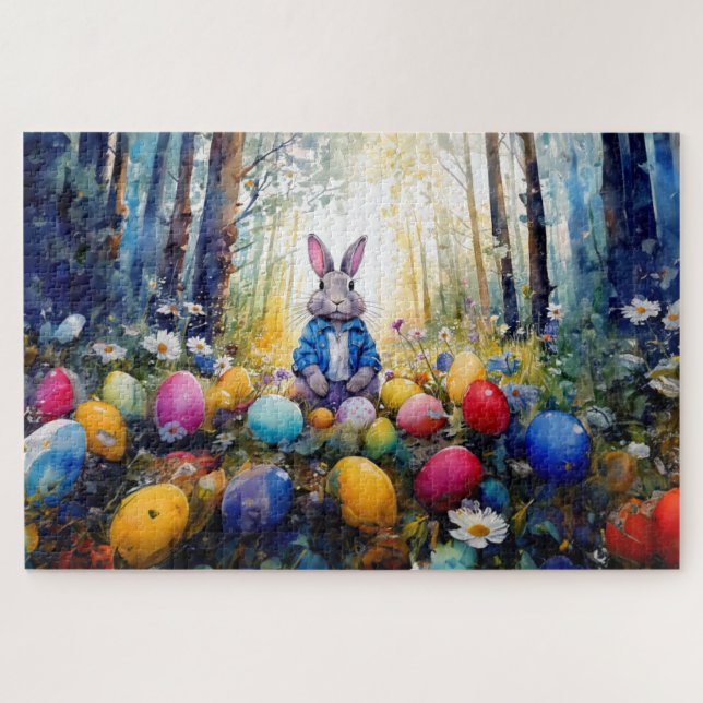 Peter Easter Bunny mit Ostereiern (Horizontal)