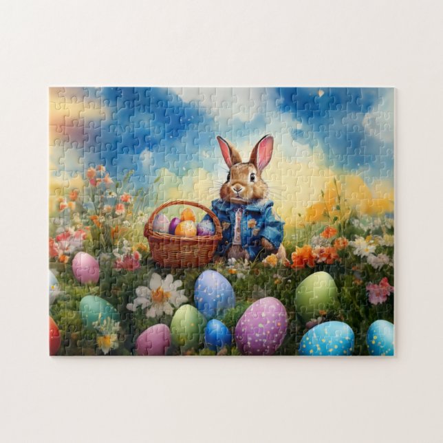 Peter Easter Bunny mit Ostereiern (Horizontal)