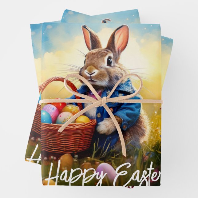 Peter Easter Bunny mit Ostereiern Geschenkpapier Set (Beispiel)