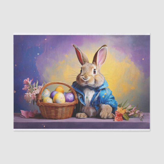 Peter Easter Bunny mit Ostereiern Seidenpapier (Vorderseite)