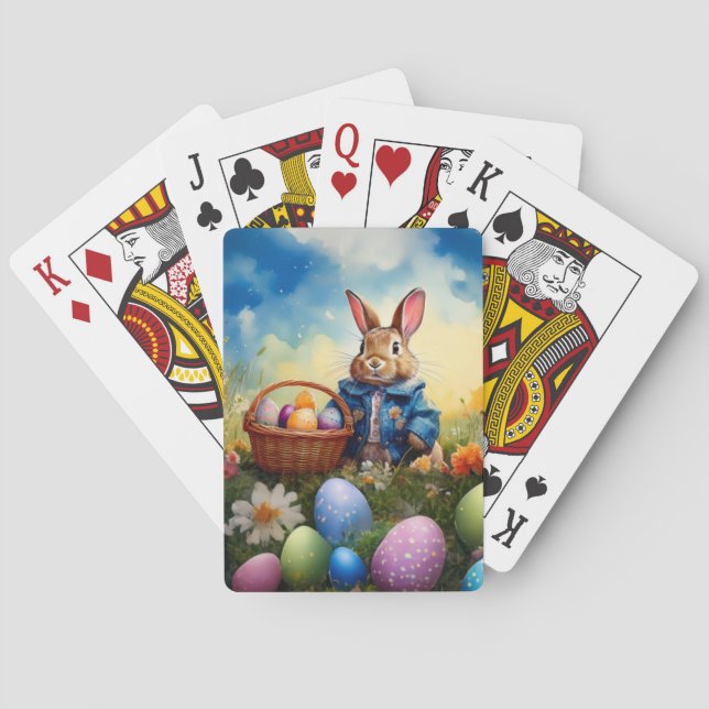 Peter Easter Bunny mit Ostereiern Spielkarten (Rückseite)