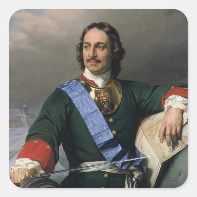 Peter I der Große 1838 Quadratischer Aufkleber (Vorderseite)