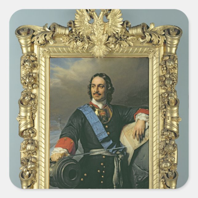 Peter I der Große 1838 Quadratischer Aufkleber (Vorderseite)