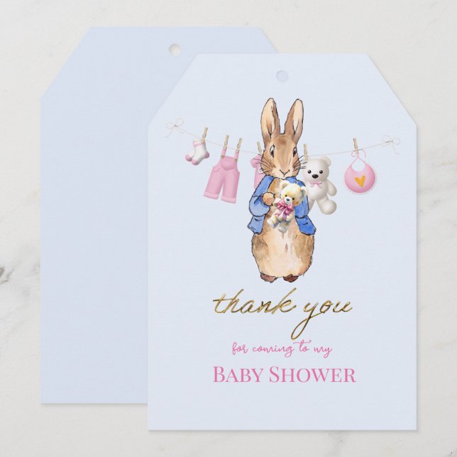 Peter le lapin avec lapin rose merci (Devant / Derrière)