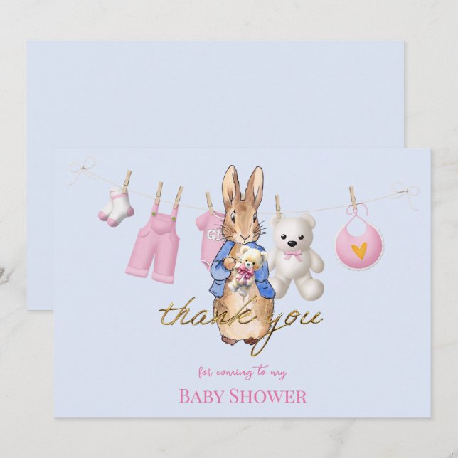 Peter le lapin avec lapin rose merci (Devant / Derrière)