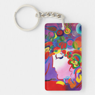 Peter Max Inspirierte Blushing Beauty Key Chain Schlüsselanhänger