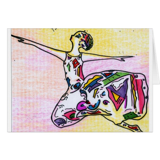 Peter-Max-Stil-Schönheitstänzer-Karte (Vorderseite (Horizontal))