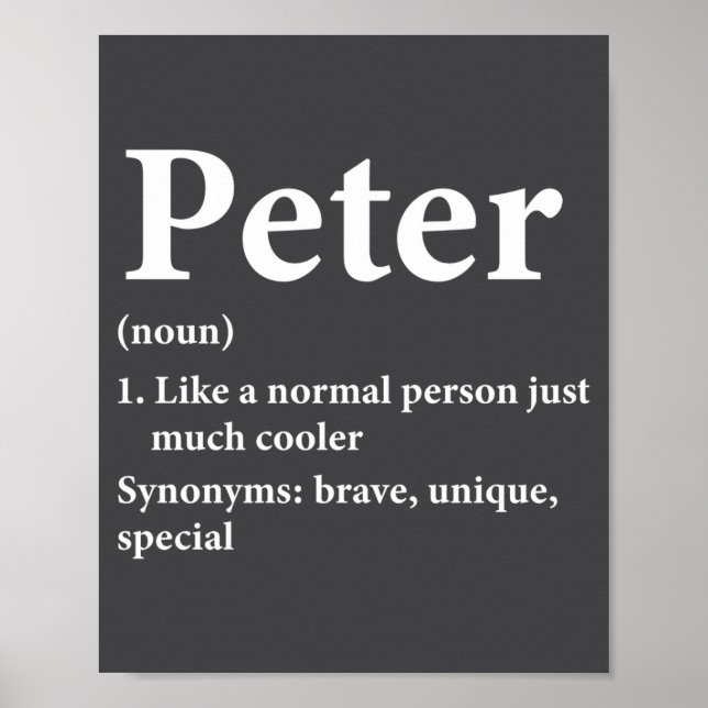 Peter Namensdefinition lustig D  Poster (Vorne)