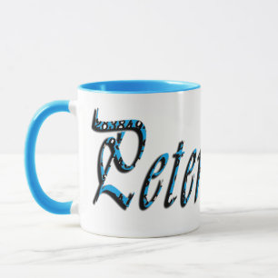 Peter, Nom, Logo, Mug de café Combo Bleu