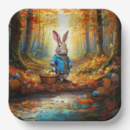 Peter Oaster Bunny mit Ostereier-Körbchen Pappteller