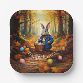 Peter Oaster Bunny mit Ostereier-Körbchen Pappteller