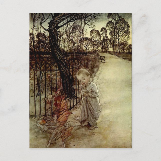 Peter Pan Arthur Rackham Postkarte (Vorderseite)