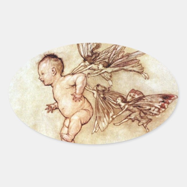 Peter Pan Flying Baby mit Fairies Sticker (Vorderseite)