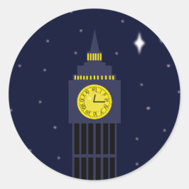 Peter Pan Neverland Uhrenturm Stern Runder Aufkleber