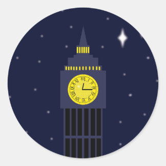 Peter Pan Neverland Uhrenturm Stern Runder Aufkleber