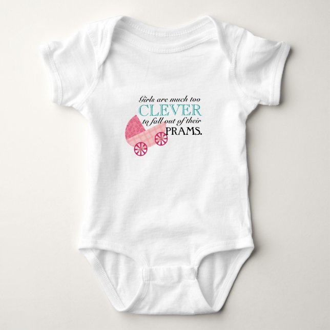 Peter Pan Pink Pram Zitat für Mädchen Babys Baby Strampler (Vorderseite)
