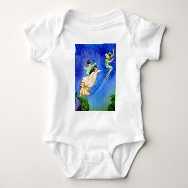 PETER PAN, WENDY, JOHN UND MICHAEL FLIEGEN WEG BABY STRAMPLER (Vorderseite)