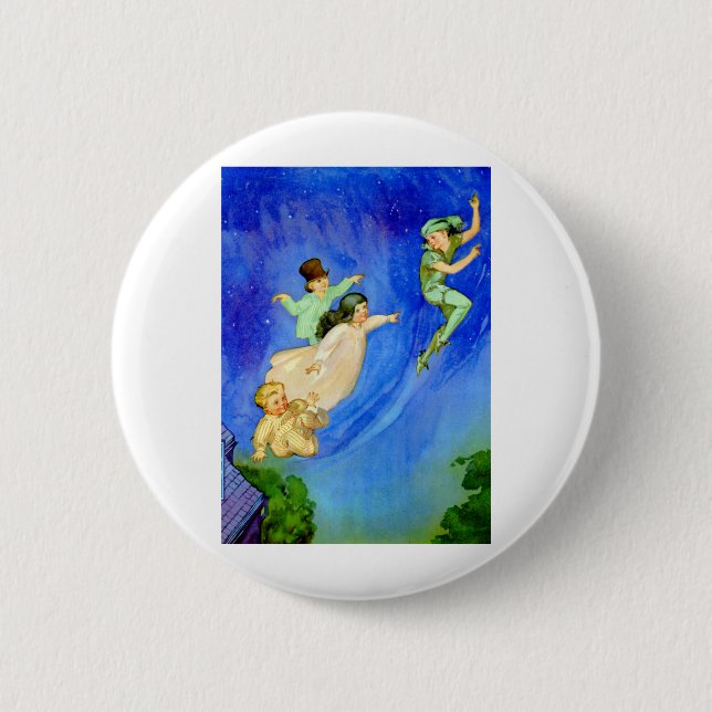 PETER PAN, WENDY, JOHN UND MICHAEL FLIEGEN WEG BUTTON (Vorderseite)