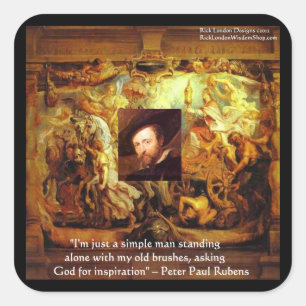 Peter Paul Rubens Kunst & Zitate Geschenke & Karte Quadratischer Aufkleber