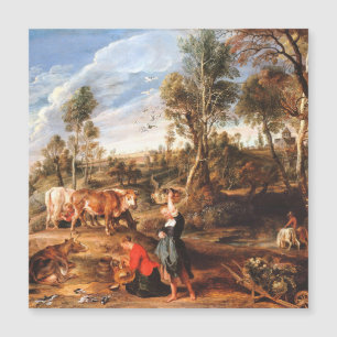 Peter Paul Rubens Milkmaids mit Rindern in einem L Magnetkarte
