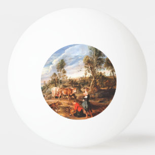 Peter Paul Rubens Milkmaids mit Rindern in einem L Tischtennisball