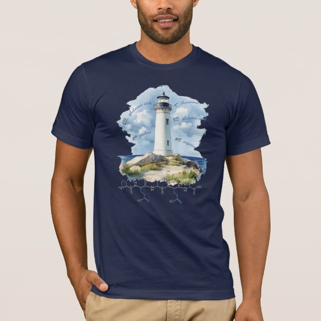 PETER Peptid, Lighthouse 1 w/custom text, dunkel T-Shirt (Vorderseite)