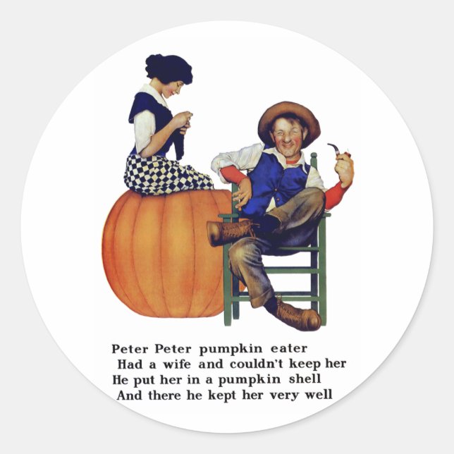 PETER PETER PUMPKIN EATER RUNDER AUFKLEBER (Vorderseite)