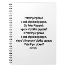Peter Piper pickte Peck von gepflückten Paprikasch