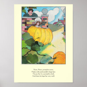 Peter Pumpkin-Eater Mother Goose Kinderzimmer Rhym Poster