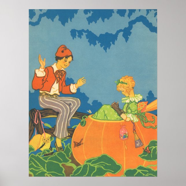 Peter Pumpkin Eater, Vintages Kinderzimmer Rhyme Poster (Vorne)