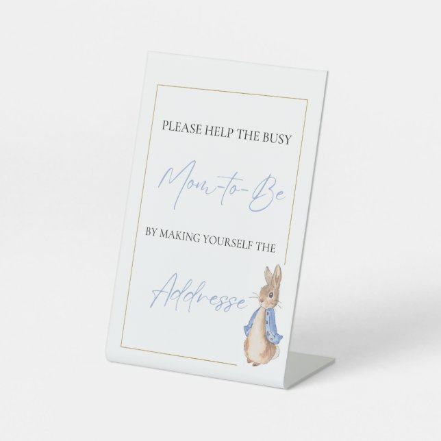 Peter Rabbit Addresse Sockelschild (Vorderseite)