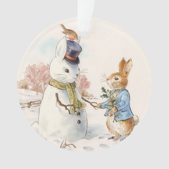 Peter Rabbit and the Snowman by Beatrix Potter Ornament (Vorderseite)