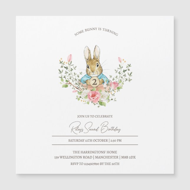 Peter Rabbit Anniversaire Invitation magnétique (Devant)