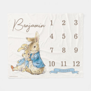 Peter Rabbit Baby Boy 12 Monate Milestone Fleecedecke