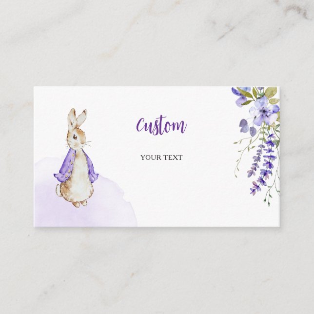 Peter Rabbit Baby Dusche Custom Begleitkarte (Vorderseite)