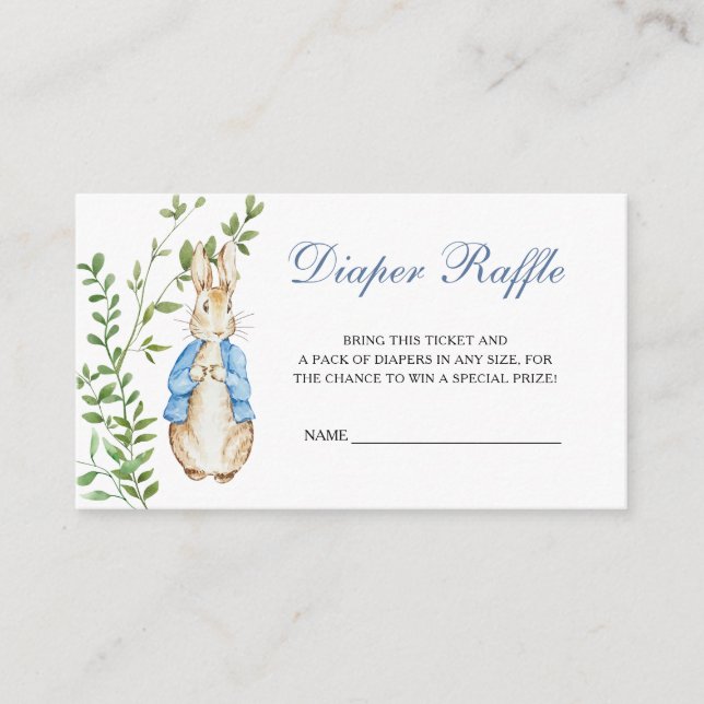 Peter Rabbit Baby Duwer Diaper Raffle Begleitkarte (Vorderseite)