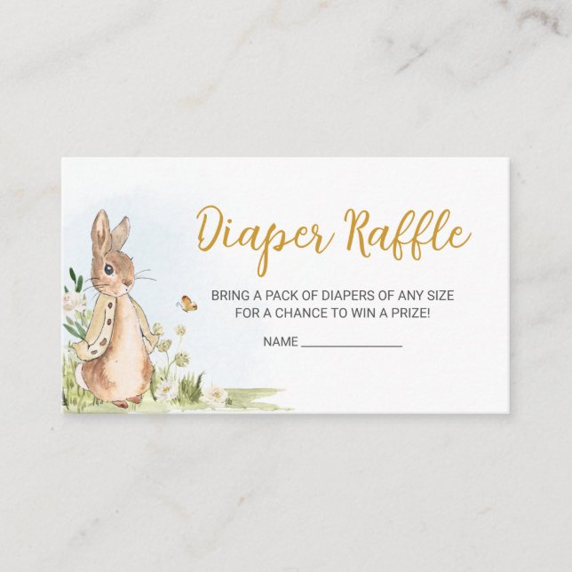 Peter Rabbit Baby Duwer Diaper Raffle Begleitkarte (Vorderseite)