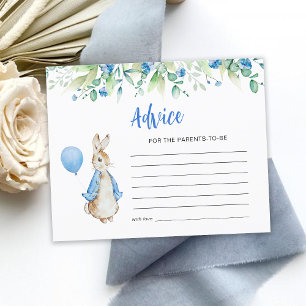 Peter Rabbit Baby Shower Advisor Card