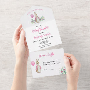 Peter Rabbit Baby Shower All In One Einladung
