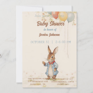 Peter Rabbit Baby Shower Einladung