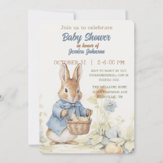 Peter Rabbit Baby Shower Einladung