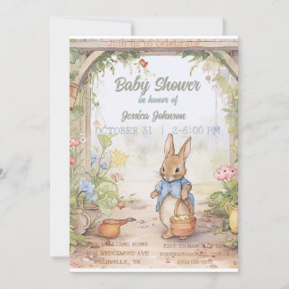 Peter Rabbit Baby Shower Einladung