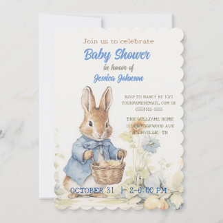 Peter Rabbit Baby Shower Einladung
