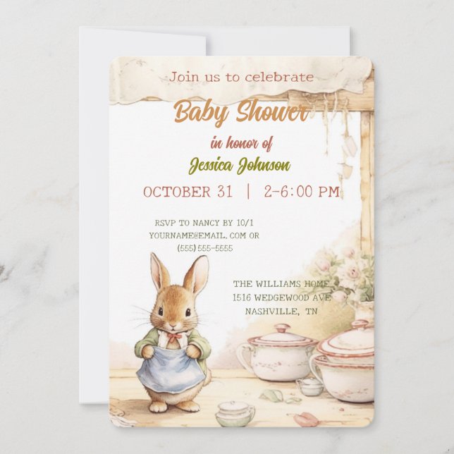 Peter Rabbit Baby shower Invitation (Devant)