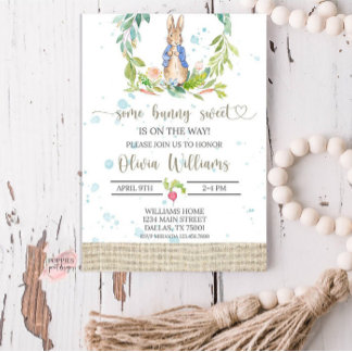 Peter Rabbit Baby shower Invitation