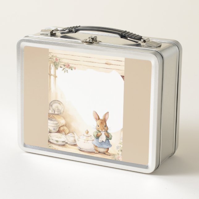 Peter Rabbit Baby Shower Metall Brotdose (Vorderseite)