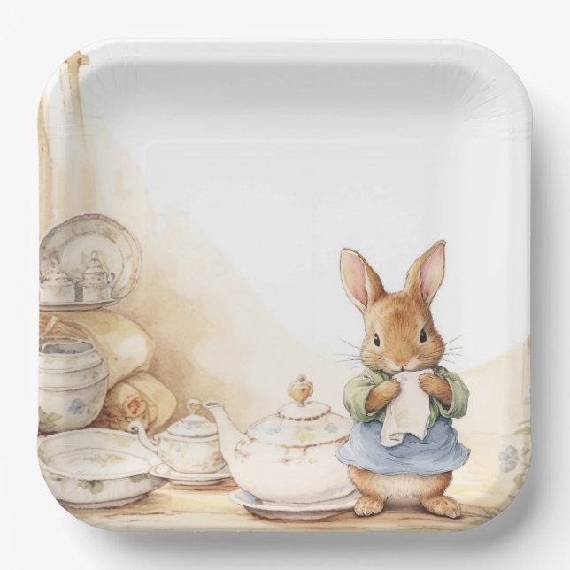 Peter Rabbit Baby Shower Pappteller (Vorderseite)
