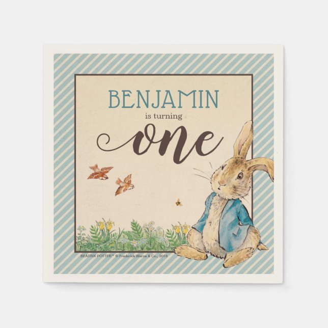 Peter Rabbit | Baby's First Birthday Serviette (Vorderseite)