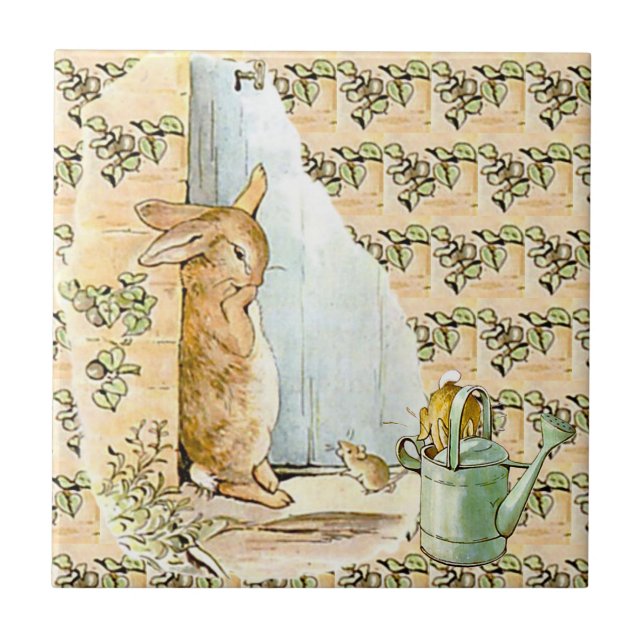 Peter Rabbit Beatrix Potter Doorway Ceramic Tile Fliese (Vorderseite)