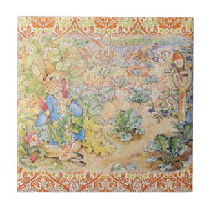 Peter Rabbit Beatrix Potter im Garten Keramik Tile Fliese